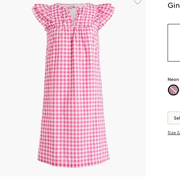 J. Crew Gingham flutter-sleeve mini dress size 14 NWT BG917 - Picture 1 of 4